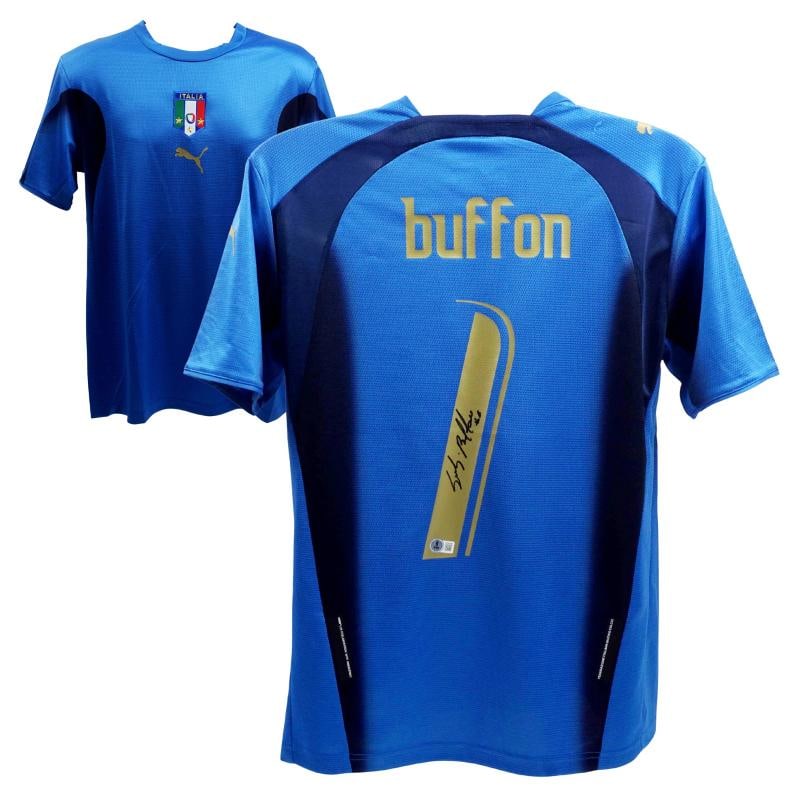 Gianluigi Buffon Signed Italy Home Soccer Jersey #1 with Beckett COA: Player: Gianluigi Buffon,Sport: Soccer,Signed: Yes,Autograph Authentication: Beckett Authentication Services (BAS),Product: Jersey,Team: Italy FC,Country of Origin: Italy