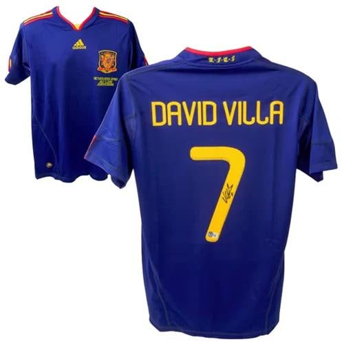 David Villa Signed Spain 2010 World Cup Final Soccer Jersey #7 with Beckett COA: Player: David Villa,Sport: Soccer,Signed: Yes,Autograph Authentication: Beckett Authentication Services (BAS),Product: Jersey,Team: Spain FC,Country of Origin: Spain