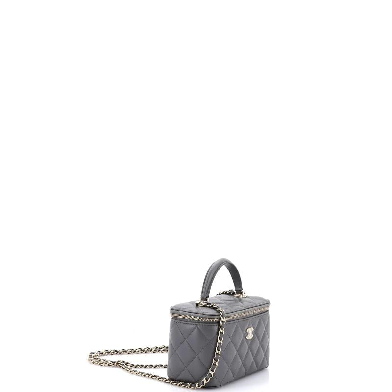 Chanel Classic Top Handle Vanity Case with Chain Quilted Lambskin Small - 2