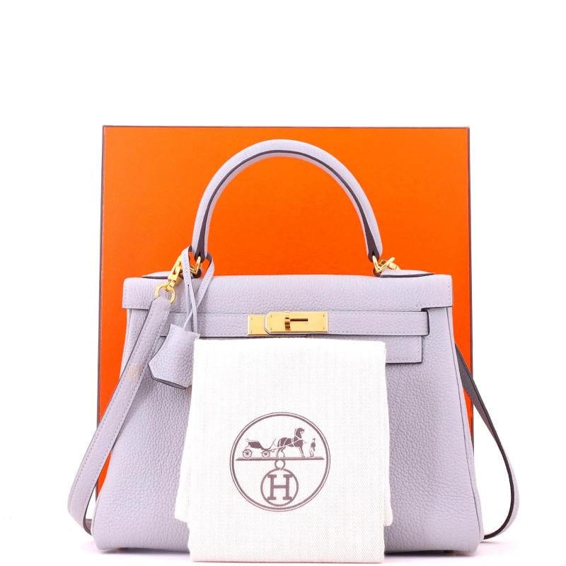 Hermes Kelly Handbag Blue Togo with Gold Hardware 28 - 2