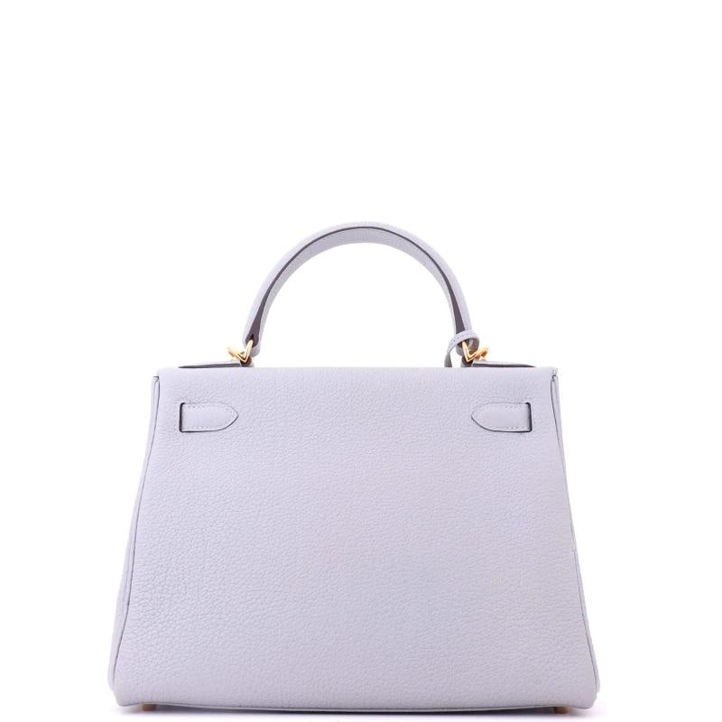 Hermes Kelly Handbag Blue Togo with Gold Hardware 28 - 4