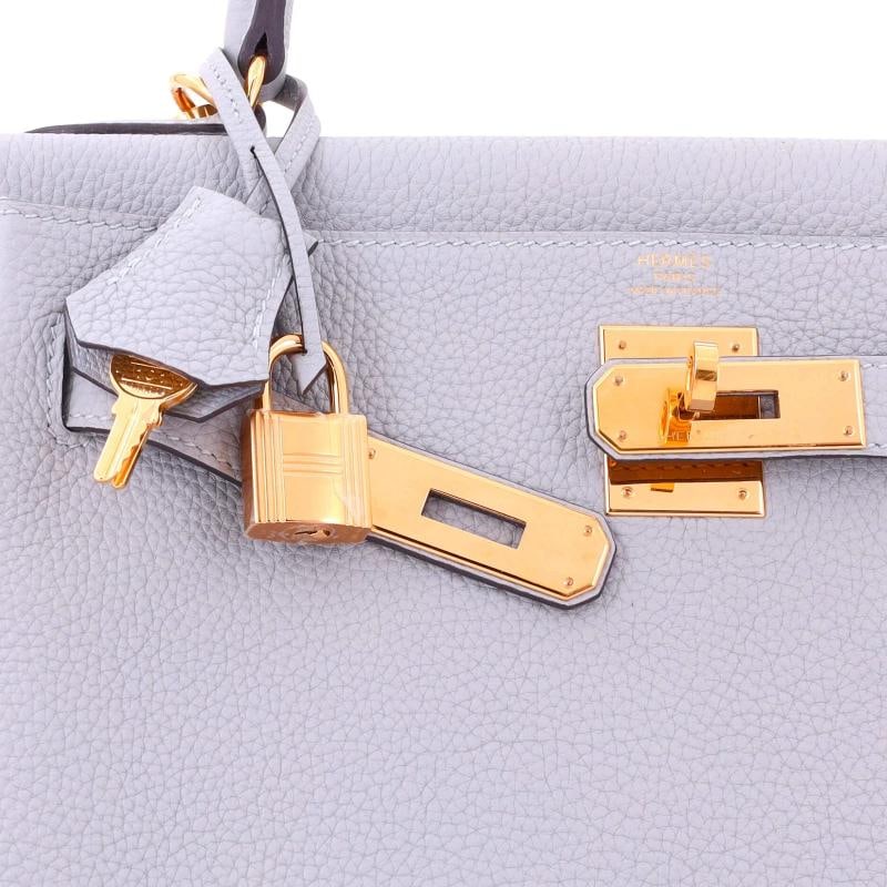 Hermes Kelly Handbag Blue Togo with Gold Hardware 28 - 7