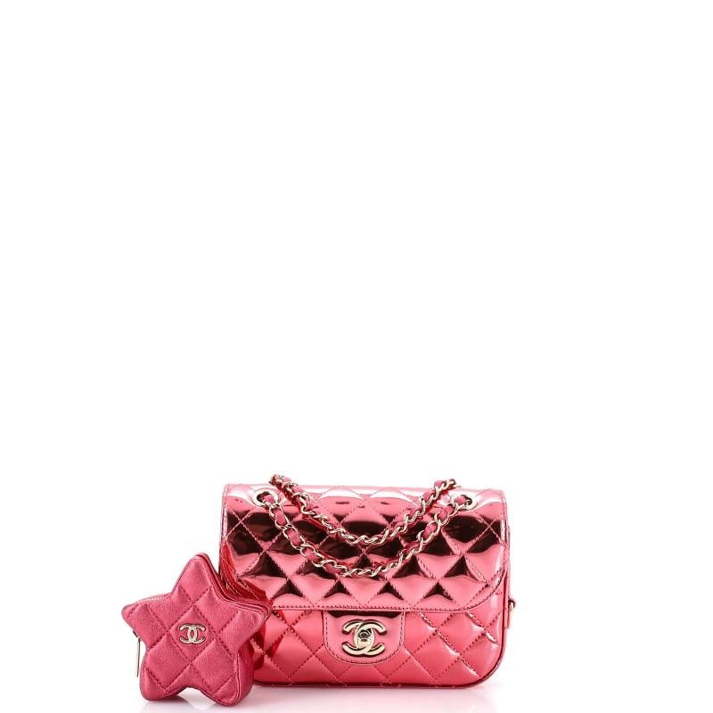 Chanel Hollywood Boulevard Flap Bag with Star Coin Purse Quilted Metallic: Accessories: Dust Bag, Pochette Measurements: Height 6", Width 8", Depth 2.5". Condition: Pre-owned - Excellent,Brand: Chanel,Exterior Material: Leather,Style: Shoulder Bags,Exterior Color: