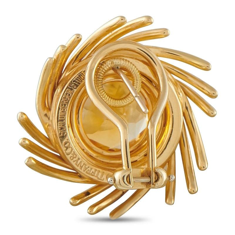 Tiffany & Co. Schlumberger 18K Yellow Gold Citrine Pinwheel Earrings - 2