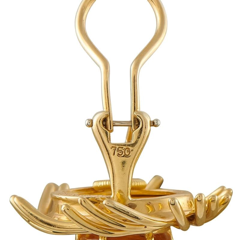 Tiffany & Co. Schlumberger 18K Yellow Gold Citrine Pinwheel Earrings - 4