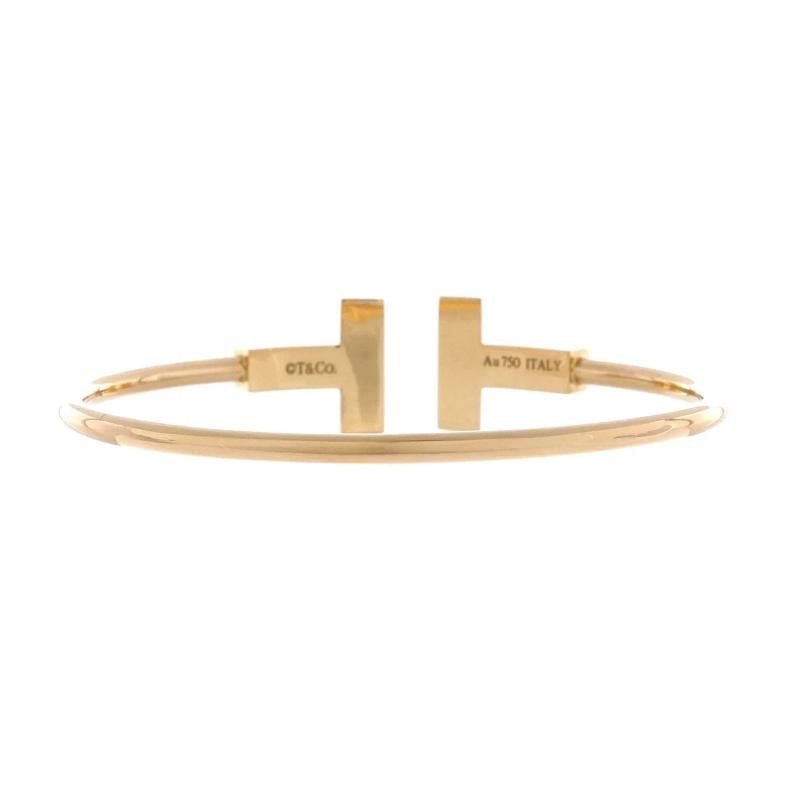 Tiffany & Co. T Wire Bracelet 18K Yellow Gold with Diamonds Wide - 3