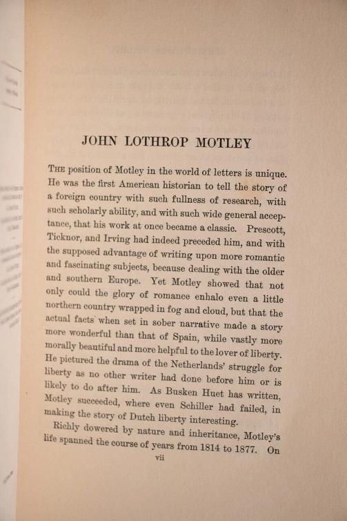 Writings of John Lothrop Motley Library Edition / Limited Edition 1900 - 10