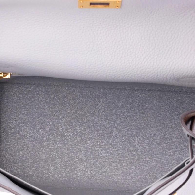 Hermes Kelly Handbag Blue Togo with Gold Hardware 28 - 6
