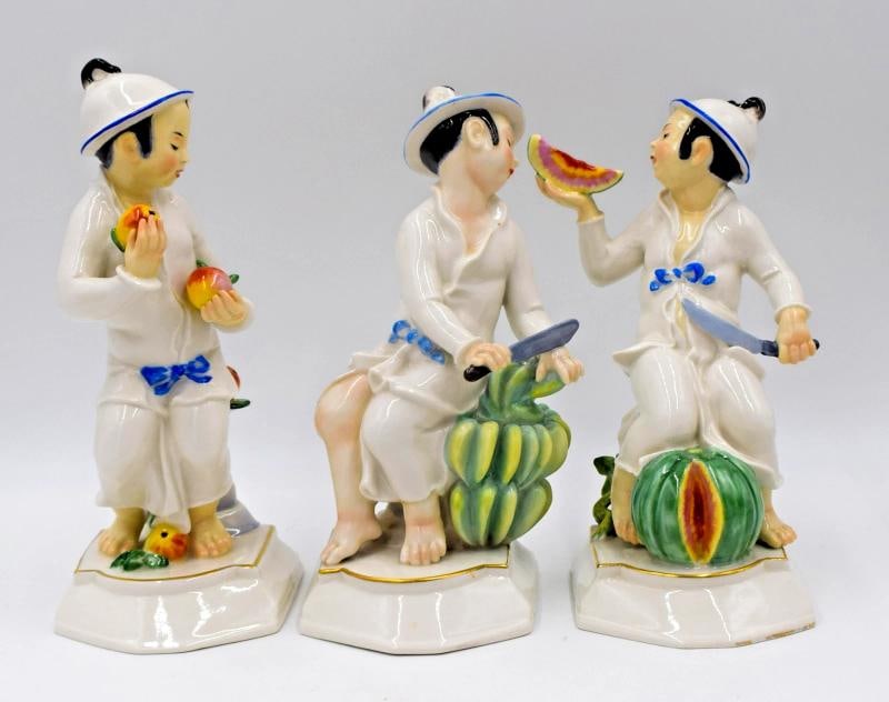 3 Schwarzburger Werkstatten Art Deco Figures - By Martha Schlameus: Approximate measurements: 9" high by 5" wide by 5" deep. . Condition: Used,Type: Print,Subject: Figures,Country of Origin: United States