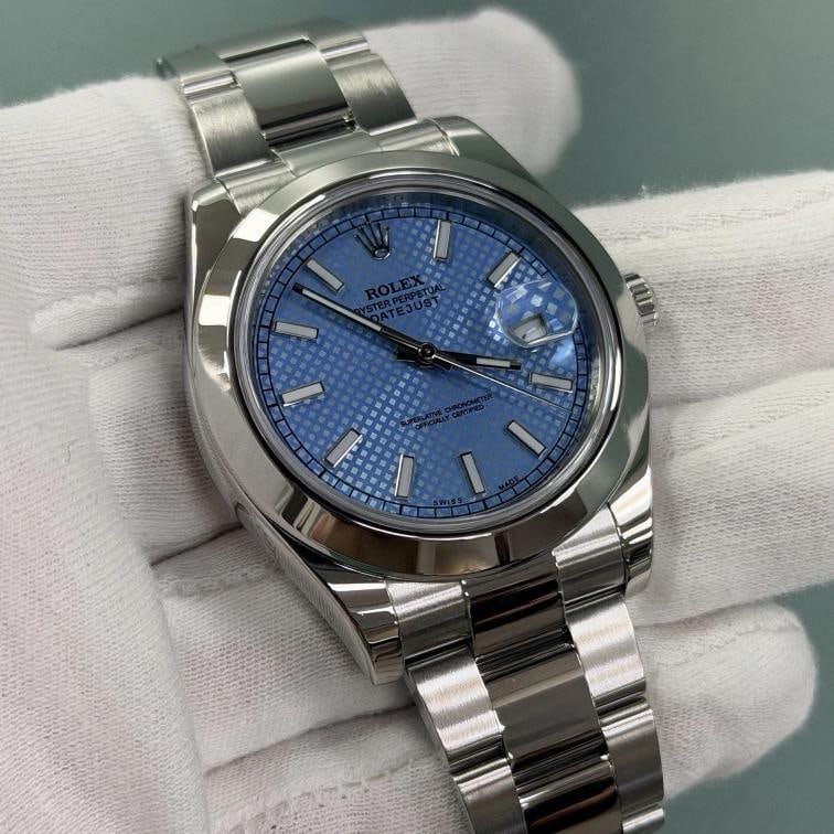 Rolex Datejust II 116300 41mm Blue Motif Dial Stainless Steel - 2