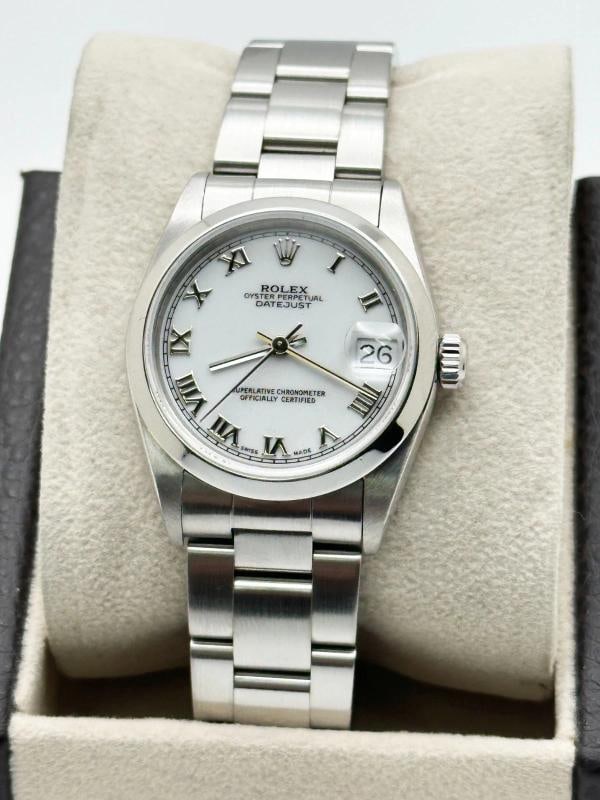 Rolex Datejust Midsize 68240 31mm White Roman Dial Stainless Steel - 4