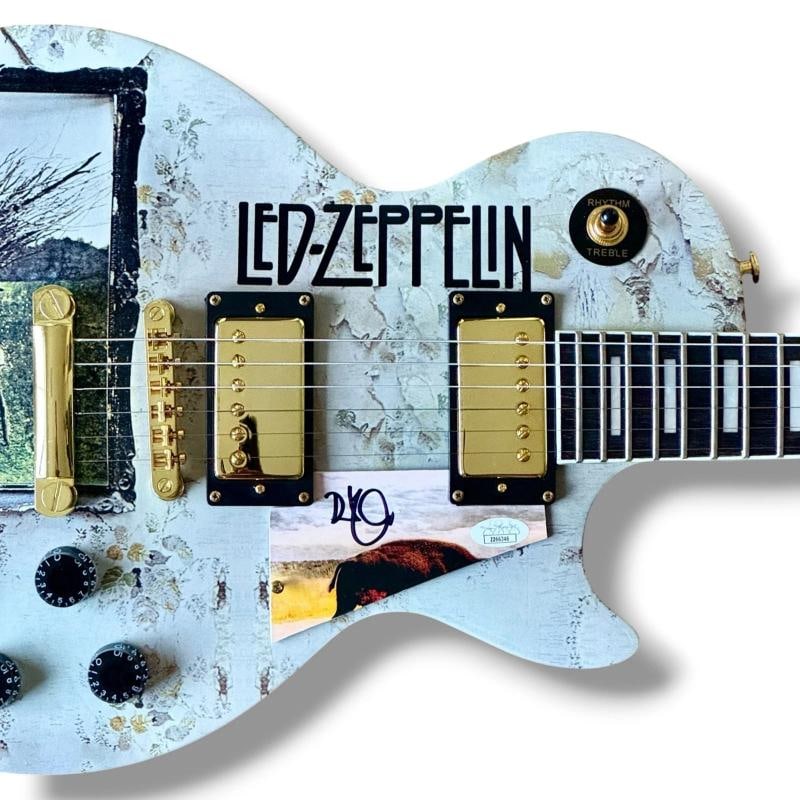 Robert Plant Signed Guitar Custom Graphics JSA COA Led Zeppelin IV Stairway - 2