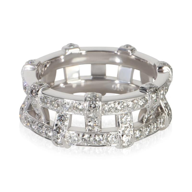 Tiffany & Co. Platinum Diamond Weave Ring - 2