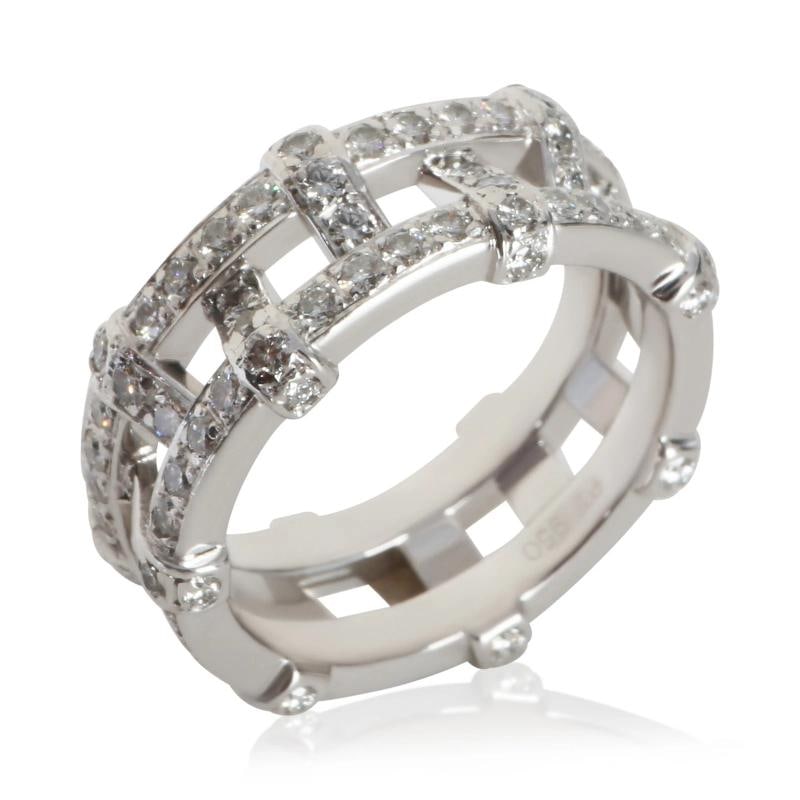 Tiffany & Co. Platinum Diamond Weave Ring - 4
