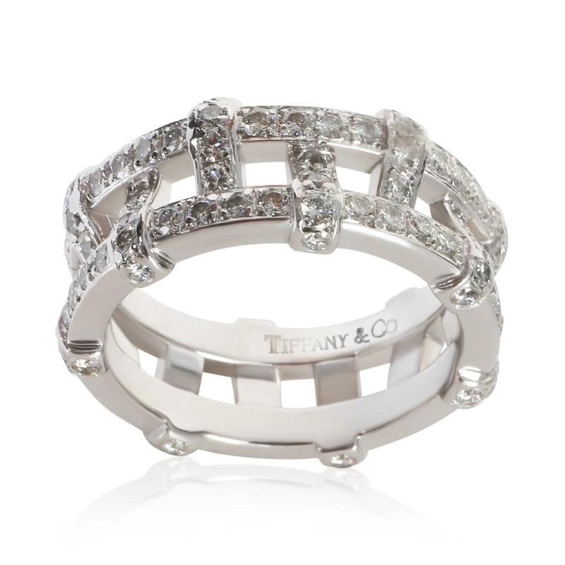 Tiffany & Co. Platinum Diamond Weave Ring - 6