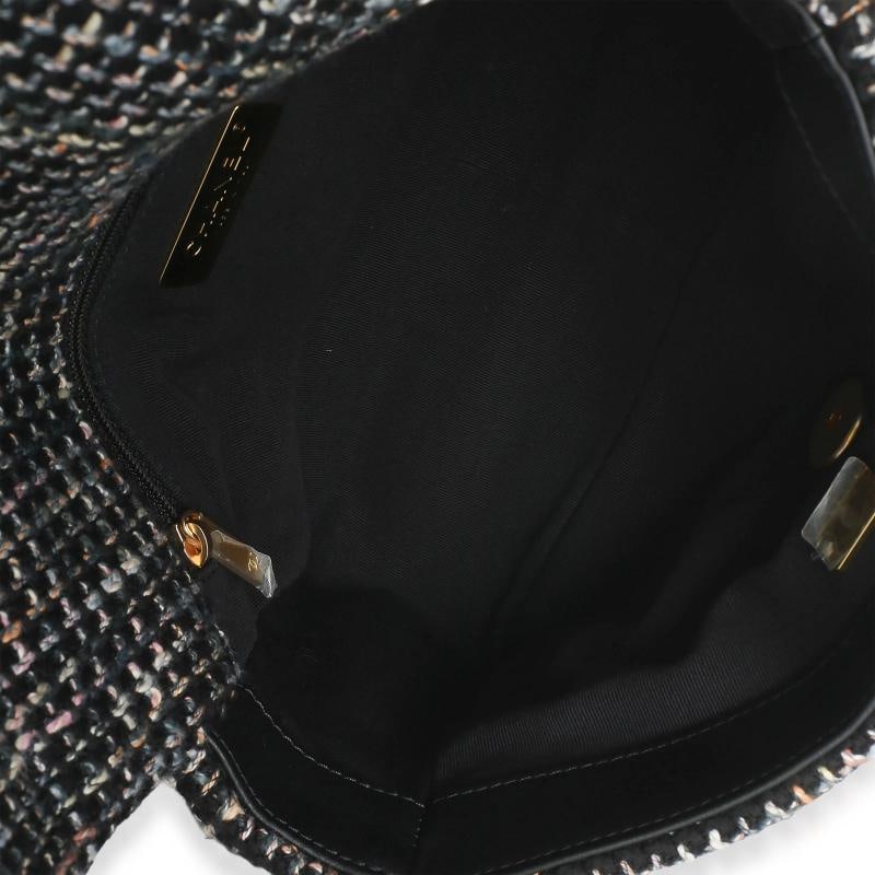 Chanel Black Multicolor Tweed Quilted Medium Chanel 19 Flap Bag - 2