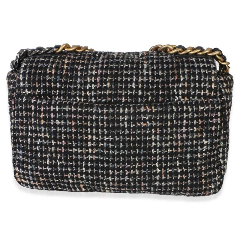 Chanel Black Multicolor Tweed Quilted Medium Chanel 19 Flap Bag - 5