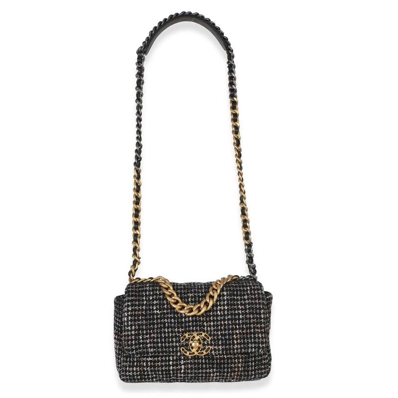 Chanel Black Multicolor Tweed Quilted Medium Chanel 19 Flap Bag - 6