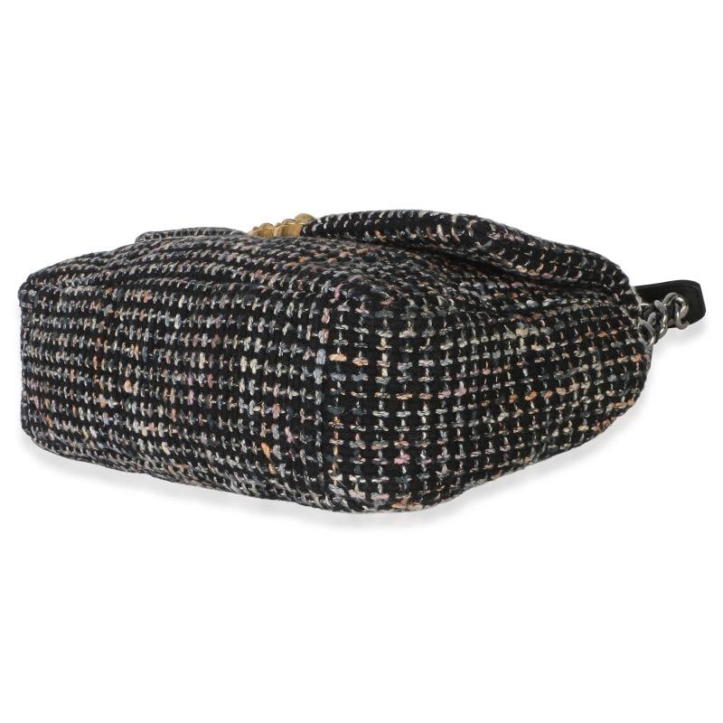 Chanel Black Multicolor Tweed Quilted Medium Chanel 19 Flap Bag - 7