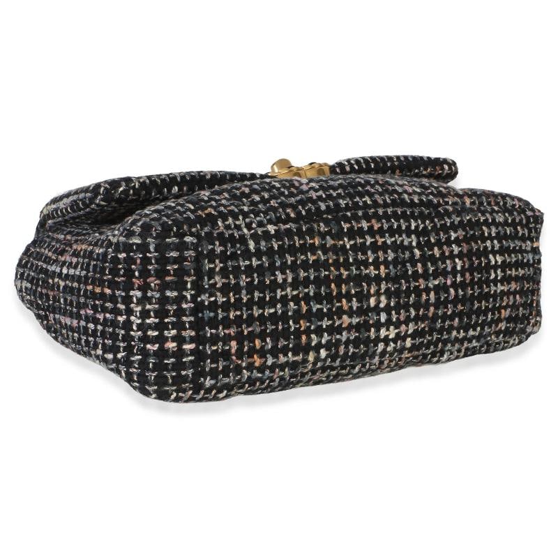 Chanel Black Multicolor Tweed Quilted Medium Chanel 19 Flap Bag - 8