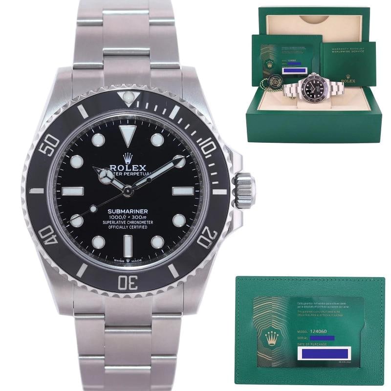 2023 NEW PAPERS Rolex Submariner 41mm Black Ceramic 124060LN No Date Watch Box: Condition: Pre-owned - Excellent,Brand: Rolex,Department: Unisex Adults,Type: Wristwatch,Model: Submariner,Reference Number: 124060LN,With Original Box/Packaging: Yes,With Papers: