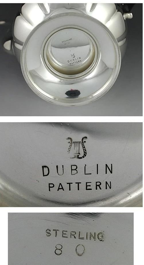 1950s 3p Worden-Munnis Co Sterling Dublin Pat Tea Set - 4
