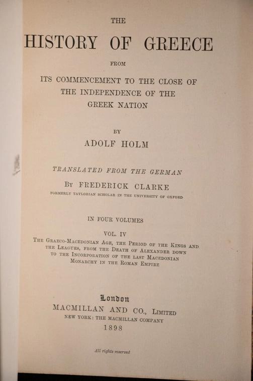 Adolf Holm / The History of Greece 1899 - 10