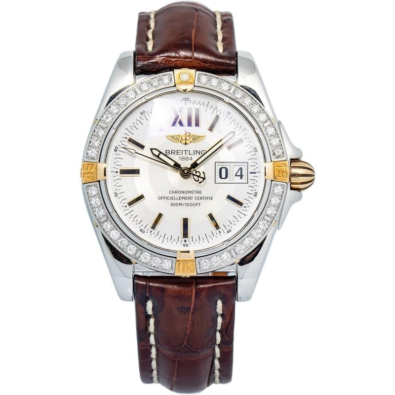 Breitling Cockpit B49350 Automatic SS Diamond Bezel Silver Dial Men's Watch 41mm (1 of 6)