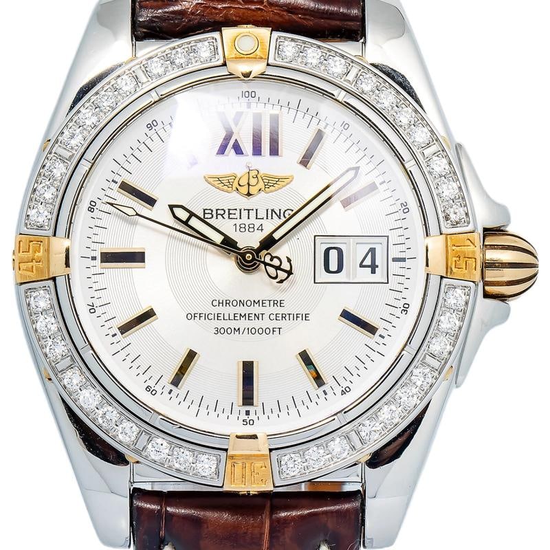 Breitling Cockpit B49350 Automatic SS Diamond Bezel Silver Dial Men's Watch 41mm - 2