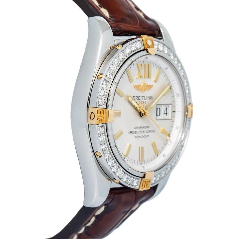 Breitling Cockpit B49350 Automatic SS Diamond Bezel Silver Dial Men's Watch 41mm - 4