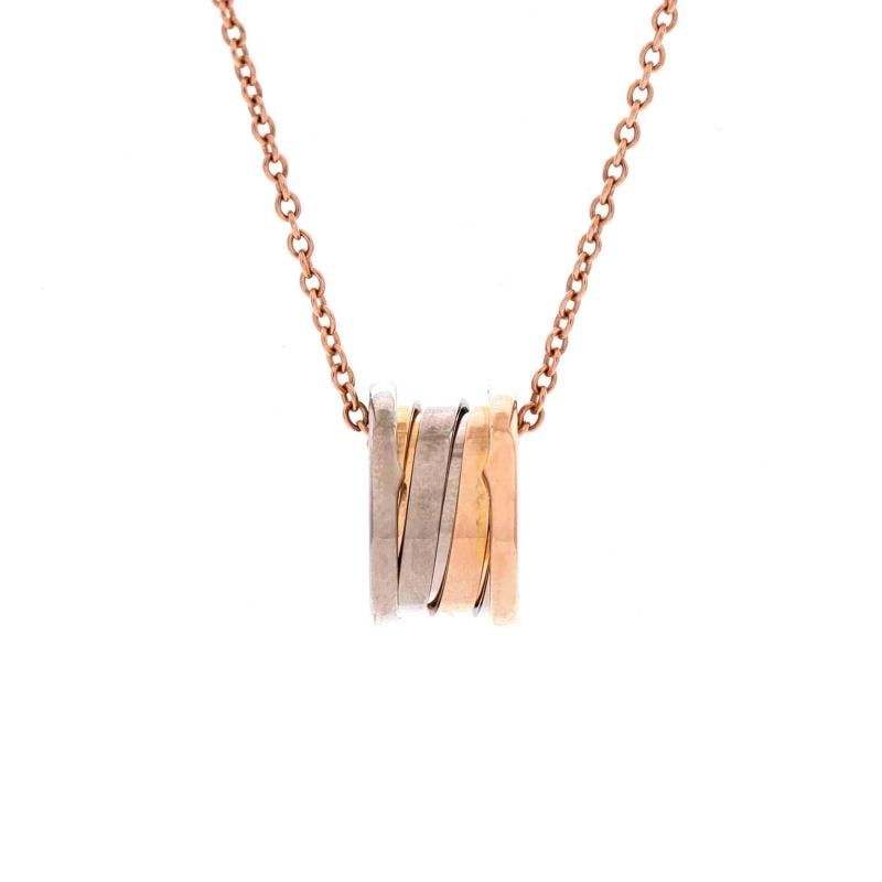 Bvlgari B.Zero1 Pendant Necklace 18K Rose Gold and 18K White Gold: Condition: Pre-owned - Good,Brand: Bvlgari,Main Stone: Unknown,Metal: 18K Rose Gold,Metal Purity: 18K,Style: Pendant,Type: Necklace,Color: Rose Gold,Material: Unknown Condition: Very good. Moderate