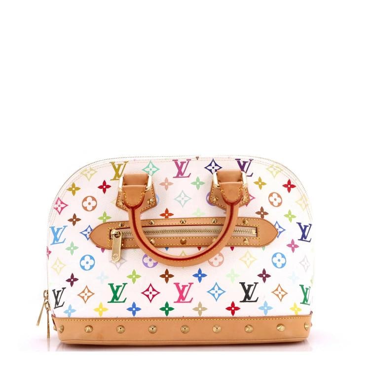 Louis Vuitton Alma Handbag Monogram Multicolor PM: Condition: Pre-owned - Good,Brand: Louis Vuitton,Exterior Material: Canvas Coated,Style: Top Handle,Exterior Color: White,Department: Women,Size: Pm,Accessories: Dust Bag Estimated Retail Price: