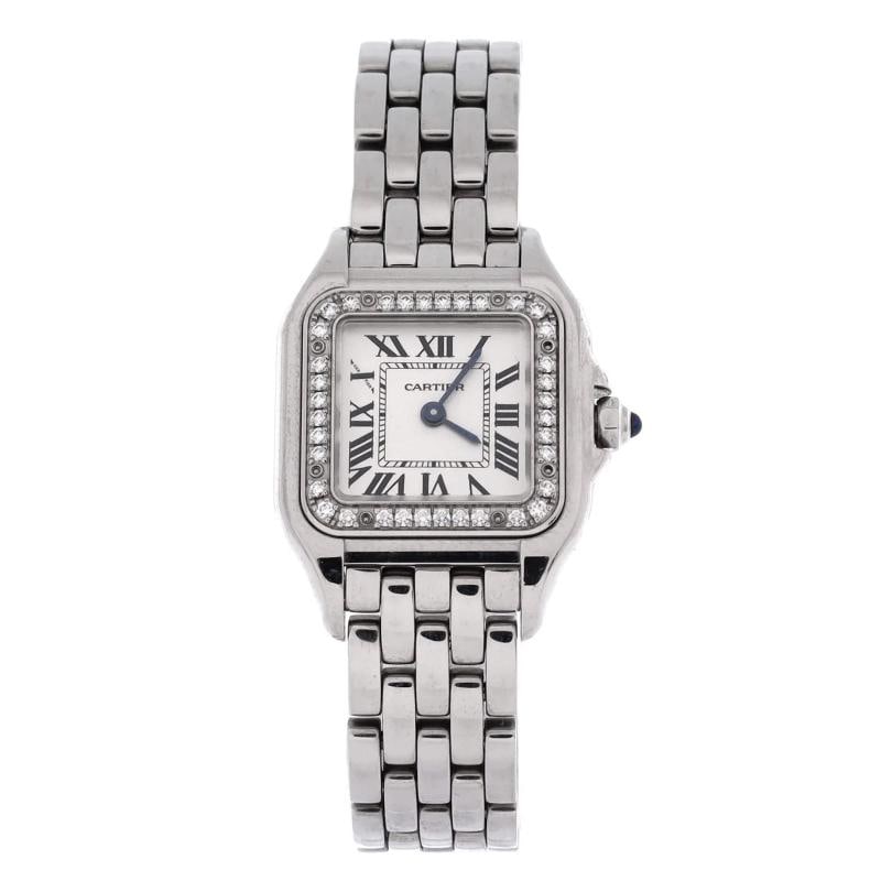 Cartier Panthere de Cartier Quartz Watch Stainless Steel with Diamond Bezel 22: Condition: Pre-owned - Good,Brand: Cartier,Department: Women,Type: Watch,Style: W, A, T, C, H,Movement: Quartz,Band Color: Silver,Band Material: Stainless Steel,Case Material: Stainless Steel With