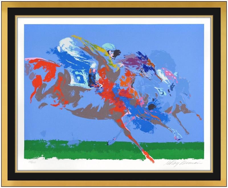 LeRoy Neiman Original Color Screenprint In the Stretch Horse Signed Framed Art: Condition: Used,Artist: LeRoy Neiman,Unit of Sale: Single Piece,Signed: Yes,Period: Contemporary (1970 - 2020),Material: Paper,Certificate of Authenticity (COA): Yes,Original/Licensed Reprint: Origina