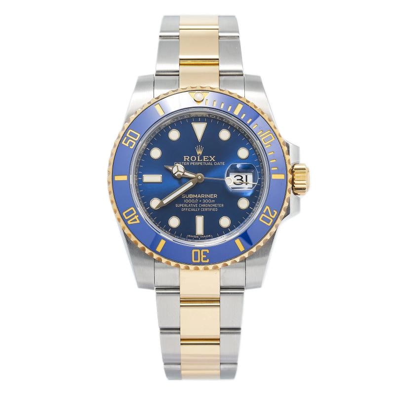 Rolex Submariner 116613LB 18K Yellow TwoTone Sunburst Blue Dial Men's Watch 40MM: Condition: Pre-owned - Good: This item has been gently used but is in good condition. It might have a few signs of wear, like light scratches or tarnishing.\. ,Brand: Rolex,REFERENCE: 116613LB,LINKS:
