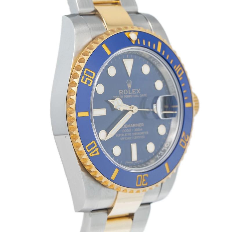 Rolex Submariner 116613LB 18K Yellow TwoTone Sunburst Blue Dial Men's Watch 40MM - 3