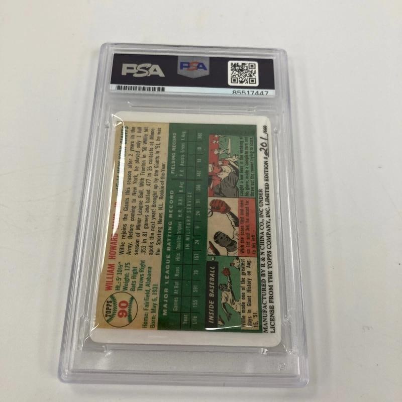 1954 Topps Willie Mays Signed Porcelain Baseball Card PSA 10 GEM MINT - 4