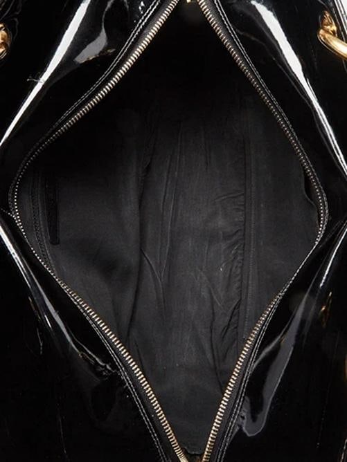 Chanel Black Quilted Patent Leather Timeless Shopping Tote Bag - 11