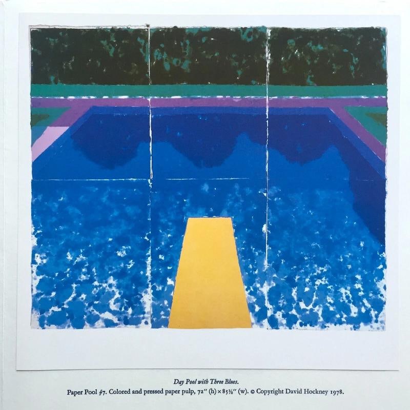 DAVID HOCKNEY RARE 1978 ICONIC TYLER GRAPHICS LITHOGRAPH PRINT "PAPER POOL # 7" - 5