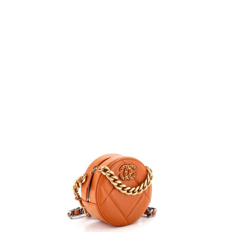 Chanel 19 Round Clutch with Chain Quilted Leather - 2