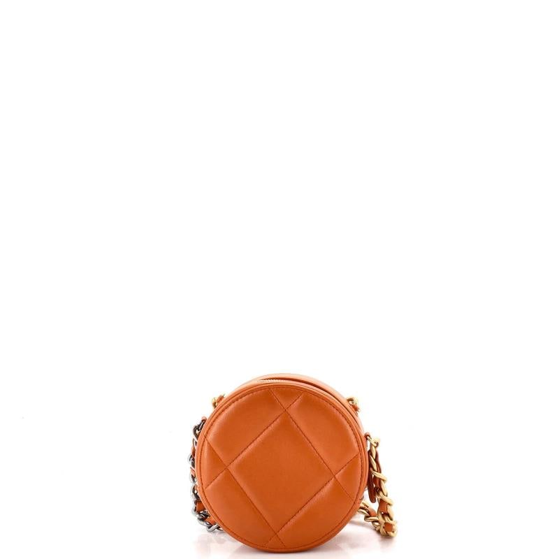 Chanel 19 Round Clutch with Chain Quilted Leather - 3