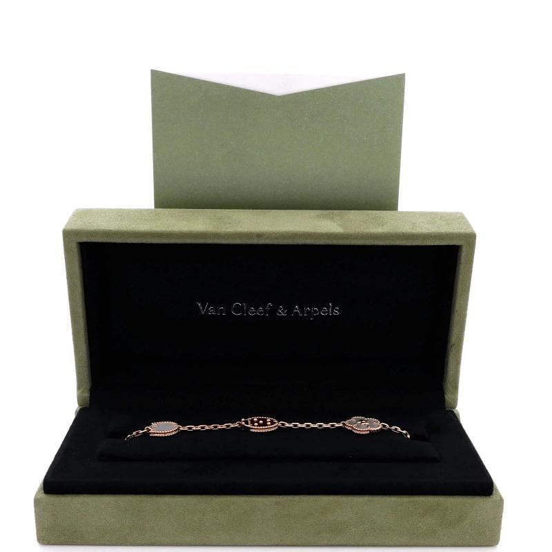 Van Cleef & Arpels Lucky Spring 5 Motifs Bracelet 18K Rose Gold and Mother of - 2