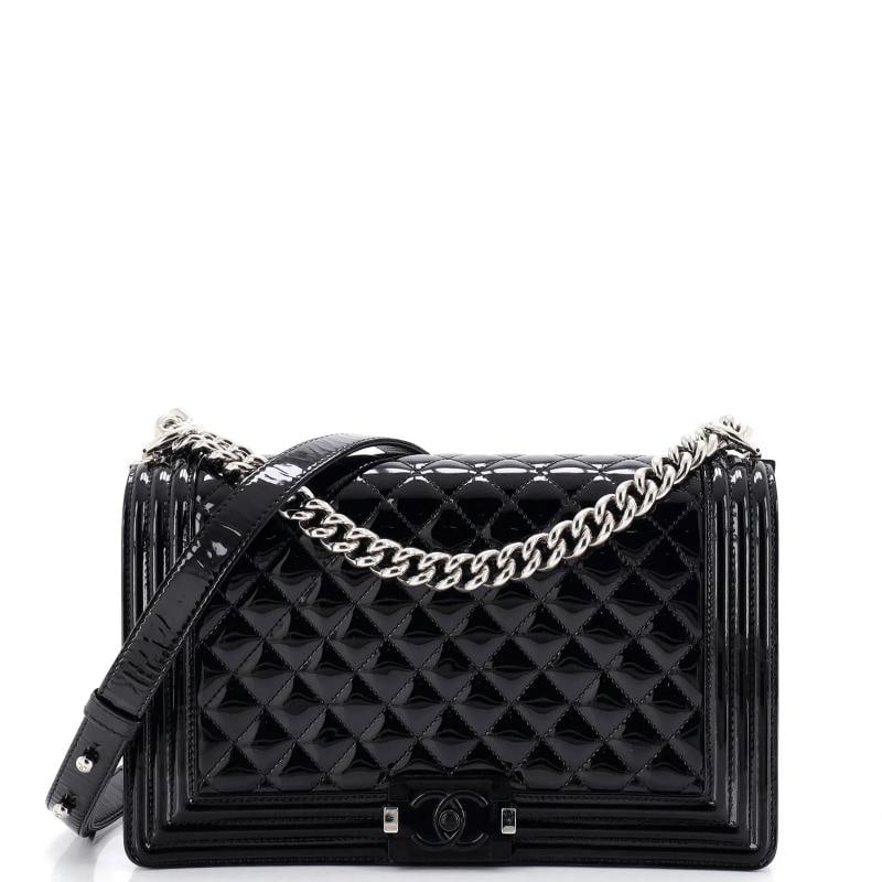 Chanel Boy Flap Bag Quilted Plexiglass Patent New Medium: Condition: Pre-owned - Good,Brand: Chanel,Exterior Material: Patent Leather, Leather,Style: Shoulder Bags,Exterior Color: Black,Department: Women,Size: New Medium