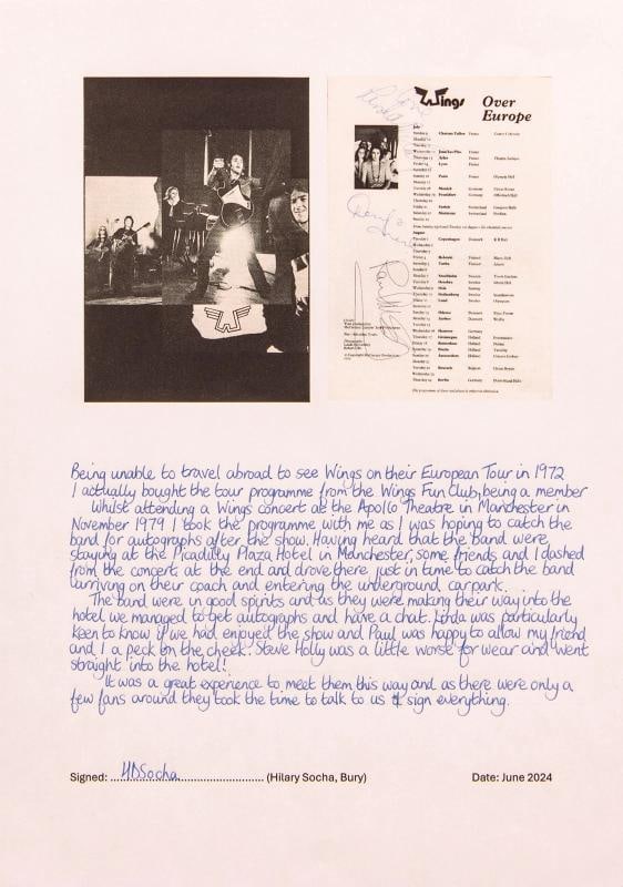 (3) Linda & Paul McCartney, Denny Lane Signed Wings Over Europe Tour Program BAS - 11