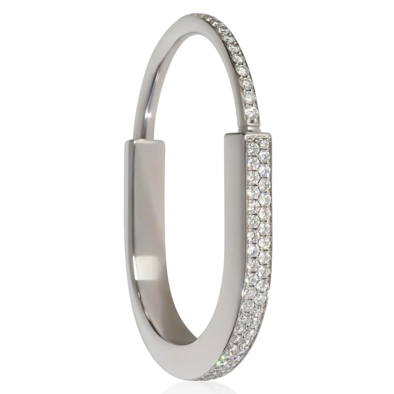 Tiffany & Co. White Gold Diamond Lock Bracelet - 2
