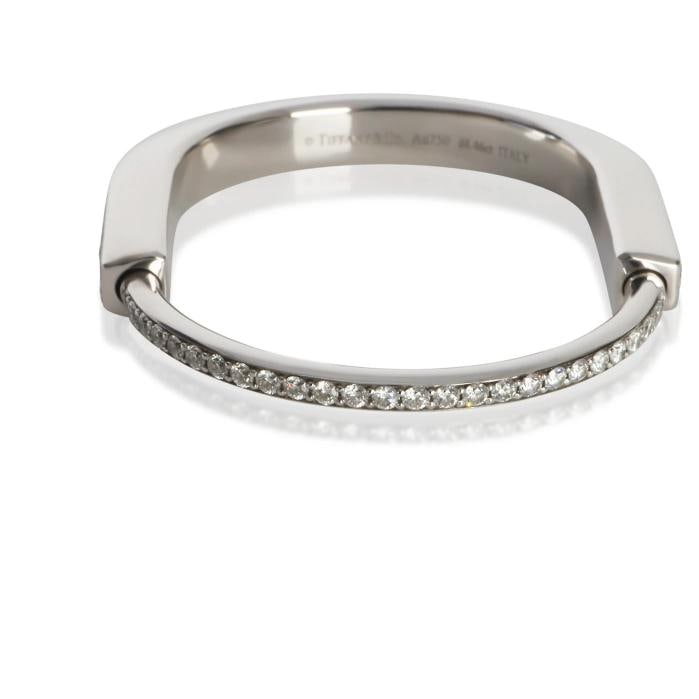 Tiffany & Co. White Gold Diamond Lock Bracelet - 3