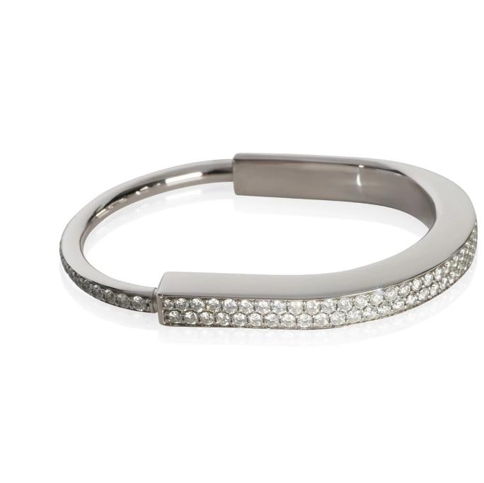 Tiffany & Co. White Gold Diamond Lock Bracelet - 4