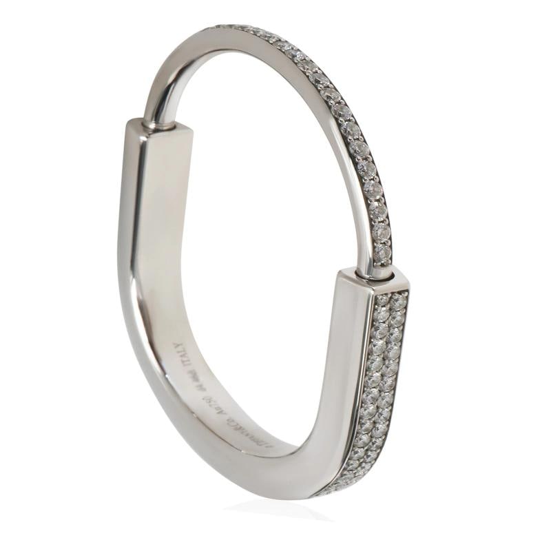 Tiffany & Co. White Gold Diamond Lock Bracelet - 6
