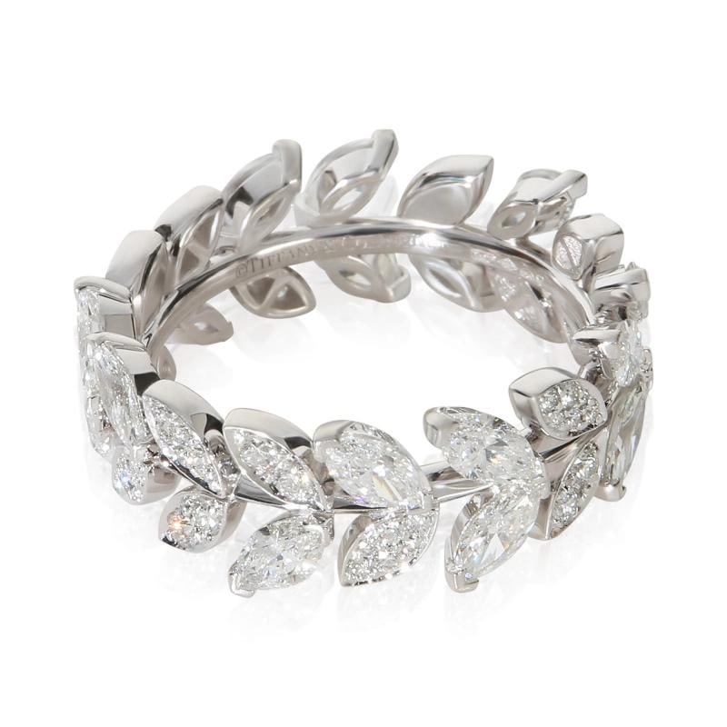 Tiffany & Co. Platinum Diamond Victoria Vine Ring: Condition: Pre-owned - Good,Shape: Mix,With Original Box/Packaging: Yes,With Papers: Yes,Side Stone Type: Diamond,Side Stone Weight (cts): 1.90,Metal Purity: 950,Gross Weight (grams): 7.98,Department: