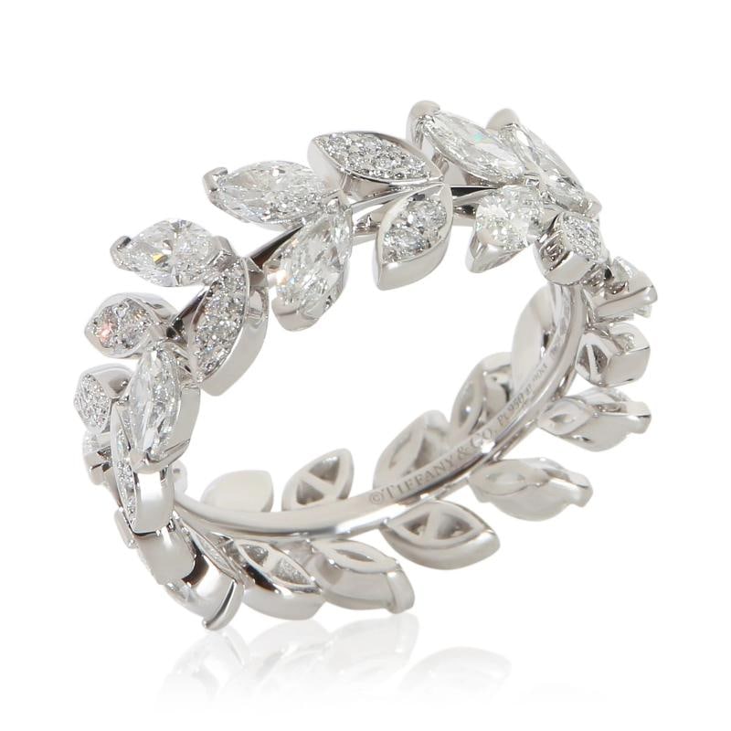 Tiffany & Co. Platinum Diamond Victoria Vine Ring - 4